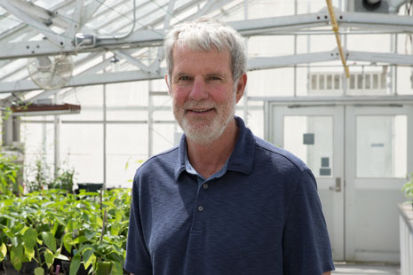 Dr. Jeff Jones in greenhouse